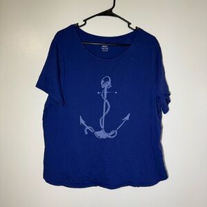 Old Navy Women’s Blue Anchor Short Sleeve Graphic Tee